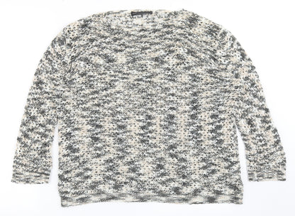 Just Elegance Womens Multicoloured Round Neck  Acrylic Pullover Jumper Size M