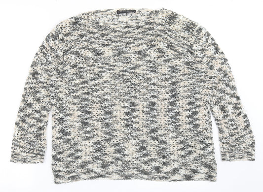 Just Elegance Womens Multicoloured Round Neck  Acrylic Pullover Jumper Size M