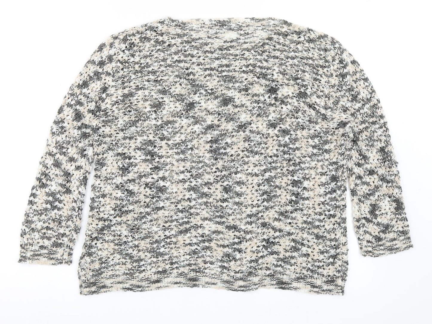 Just Elegance Womens Multicoloured Round Neck  Acrylic Pullover Jumper Size M