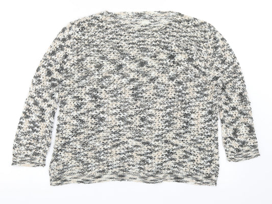 Just Elegance Womens Multicoloured Round Neck  Acrylic Pullover Jumper Size M