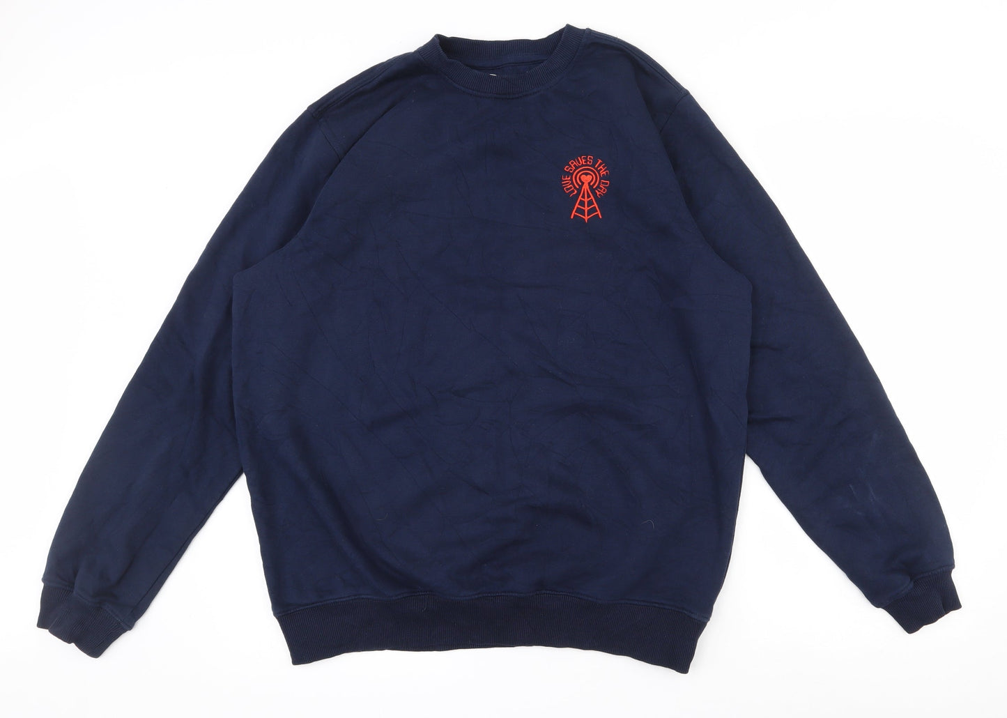 Printer Womens Blue  Cotton Pullover Sweatshirt Size 14  Pullover
