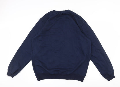 Printer Womens Blue  Cotton Pullover Sweatshirt Size 14  Pullover