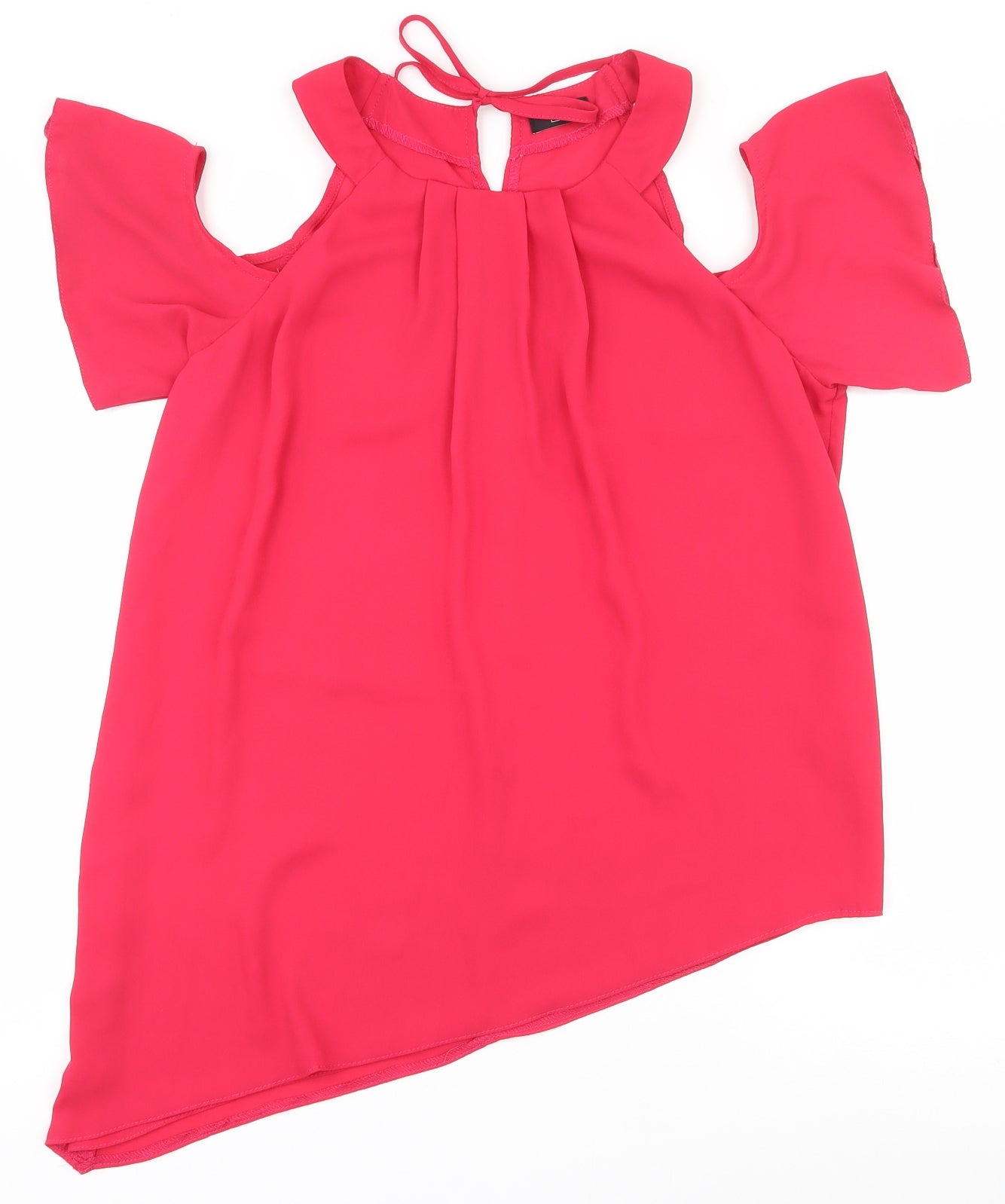 F&F Womens Pink  Polyester Basic Blouse Size 10 Round Neck - Asymmetric