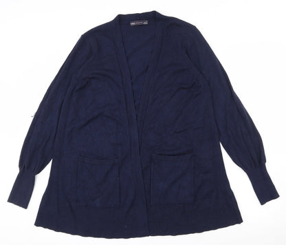 Marks and Spencer Womens Blue V-Neck  Viscose Cardigan Jumper Size 12