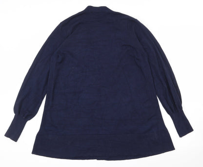 Marks and Spencer Womens Blue V-Neck  Viscose Cardigan Jumper Size 12