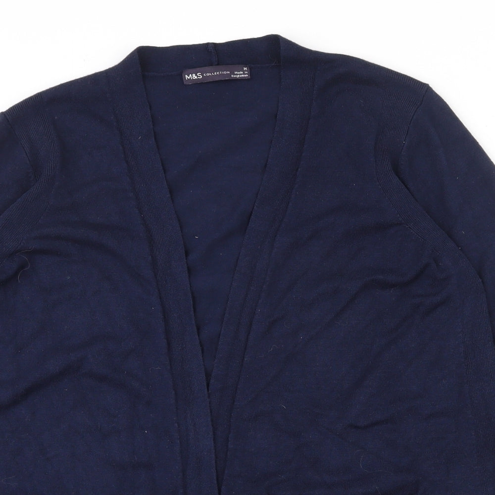 Marks and Spencer Womens Blue V-Neck  Viscose Cardigan Jumper Size 12