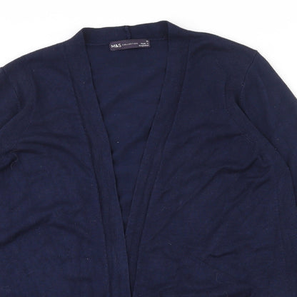 Marks and Spencer Womens Blue V-Neck  Viscose Cardigan Jumper Size 12