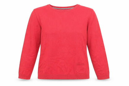 Front view of Linea women’s red crew neck cotton jumper, size M