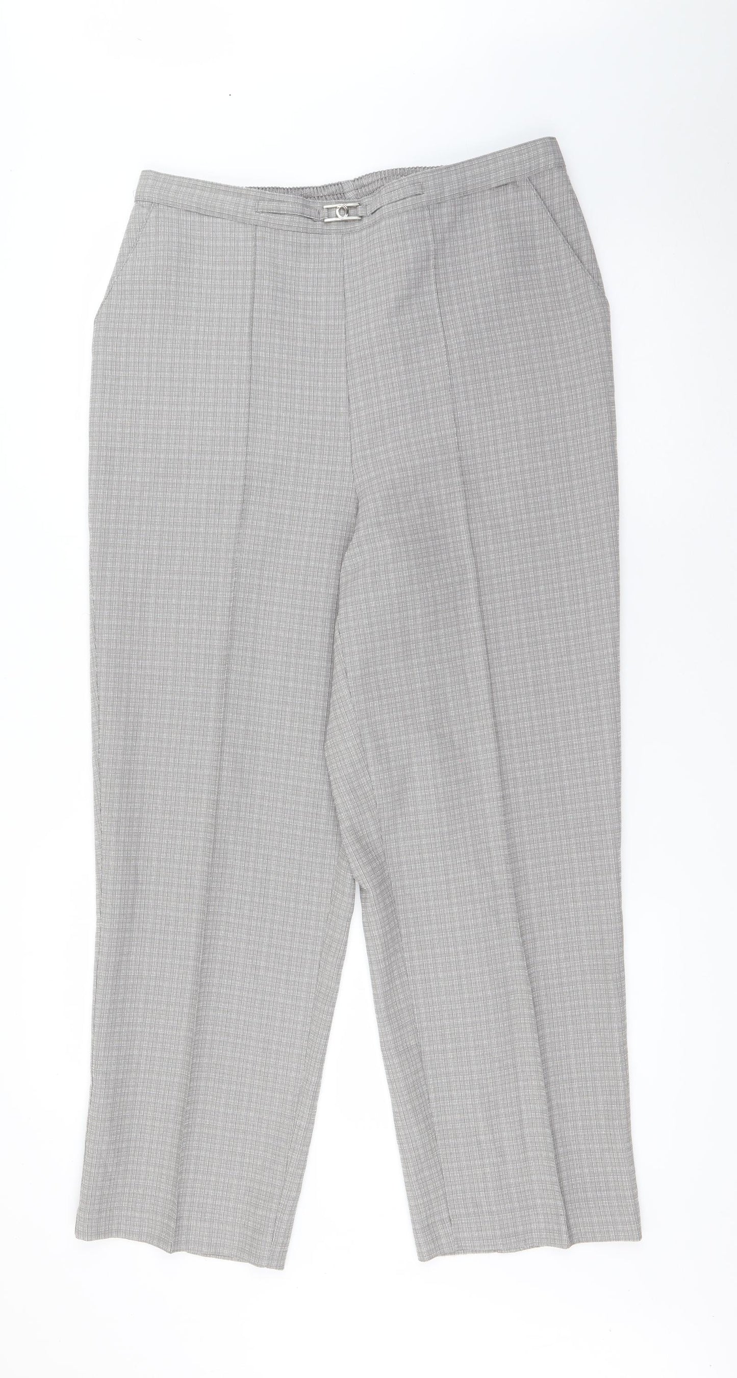 Classics Womens Grey  Polyester Carrot Trousers Size 14 L26.5 in Regular