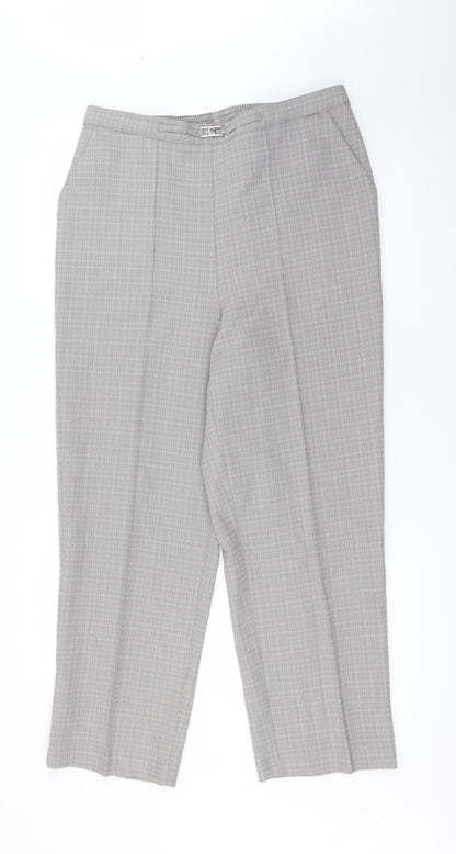 Classics Womens Grey  Polyester Carrot Trousers Size 14 L26.5 in Regular