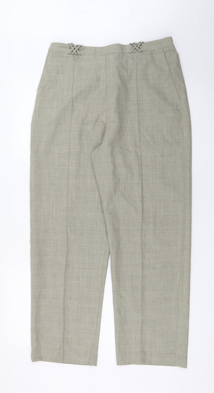 Classics Womens Green  Polyester Carrot Trousers Size 14 L26 in Regular