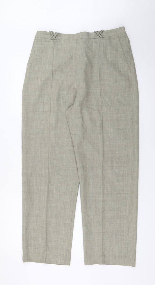 Classics Womens Green  Polyester Carrot Trousers Size 14 L26 in Regular