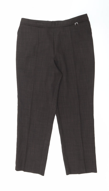 Classic Womens Brown  Polyester Carrot Trousers Size 14 L26 in Regular