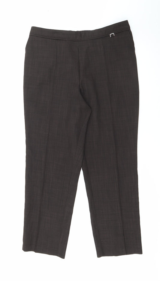 Classic Womens Brown  Polyester Carrot Trousers Size 14 L26 in Regular