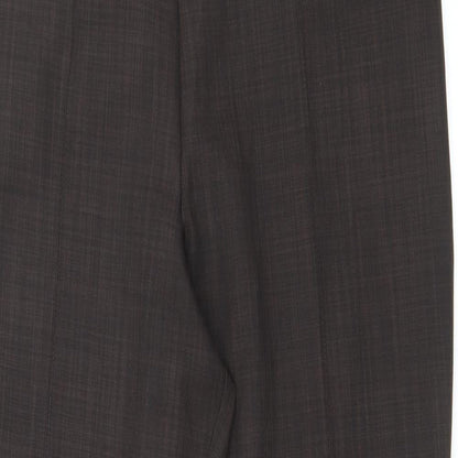 Classic Womens Brown  Polyester Carrot Trousers Size 14 L26 in Regular