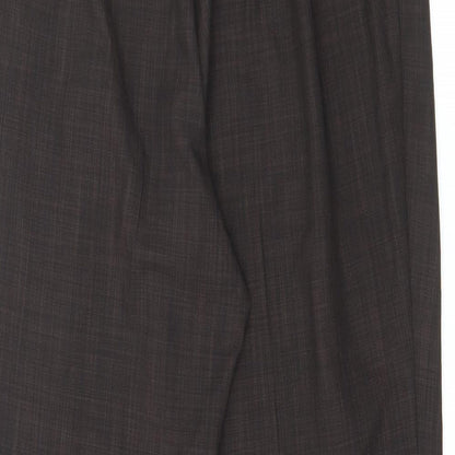 Classic Womens Brown  Polyester Carrot Trousers Size 14 L26 in Regular