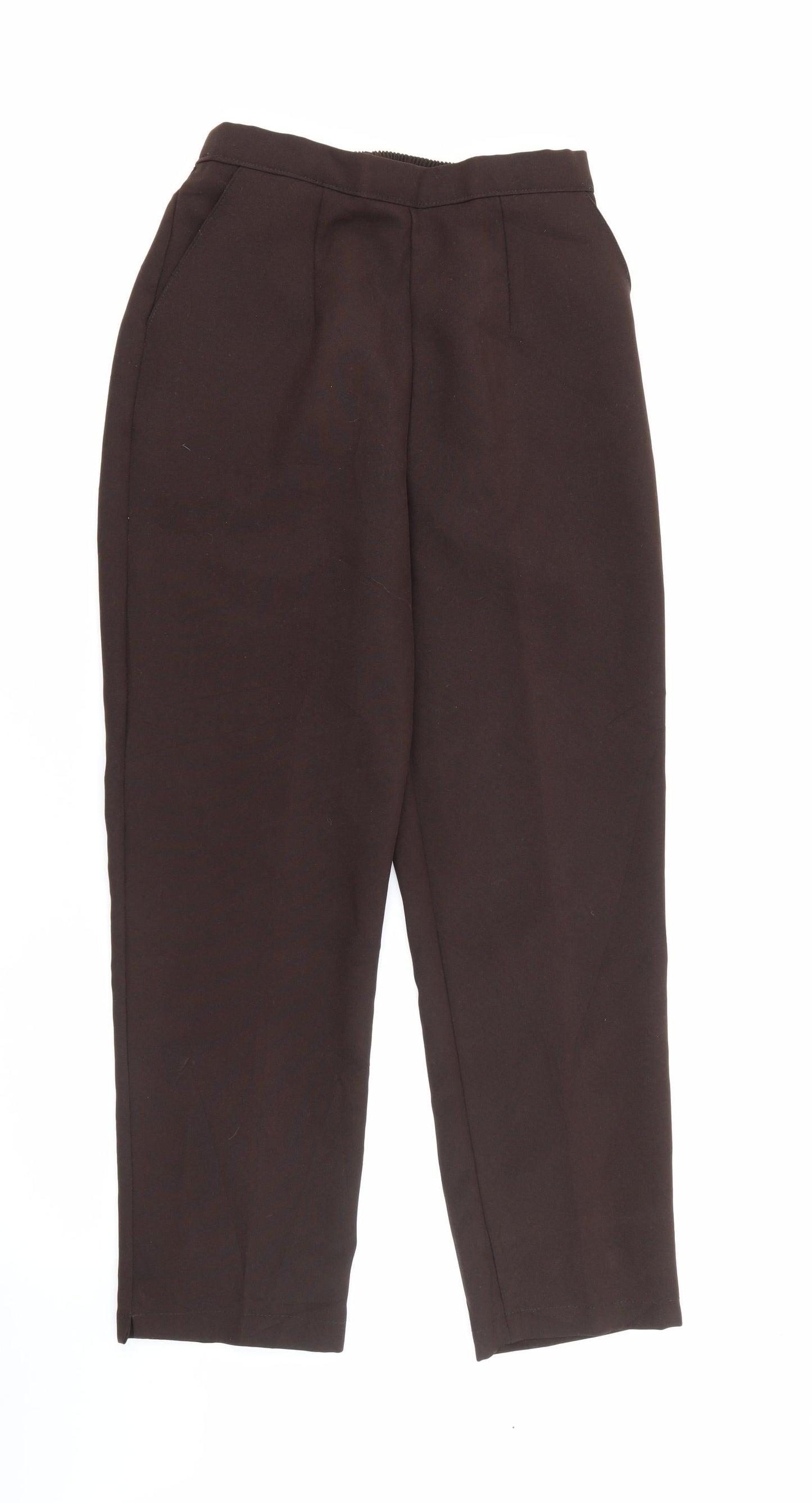 Womens UK Size 10 Preworn Regular Fit Carrot Brown Trousers