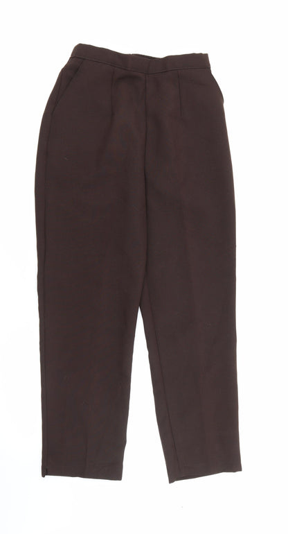 Womens UK Size 10 Preworn Regular Fit Carrot Brown Trousers