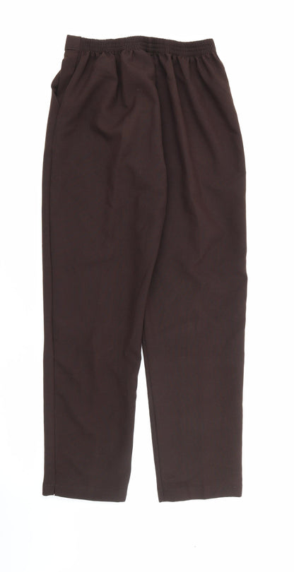 Womens UK Size 10 Preworn Regular Fit Carrot Brown Trousers