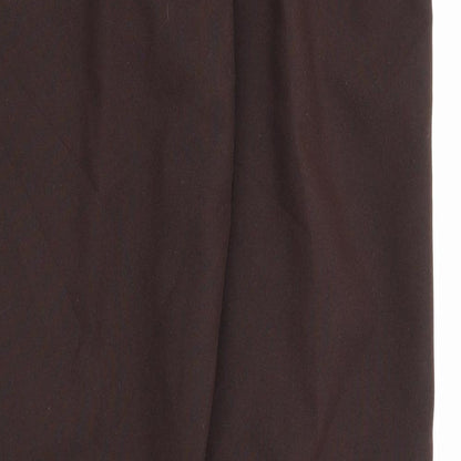 Womens UK Size 10 Preworn Regular Fit Carrot Brown Trousers