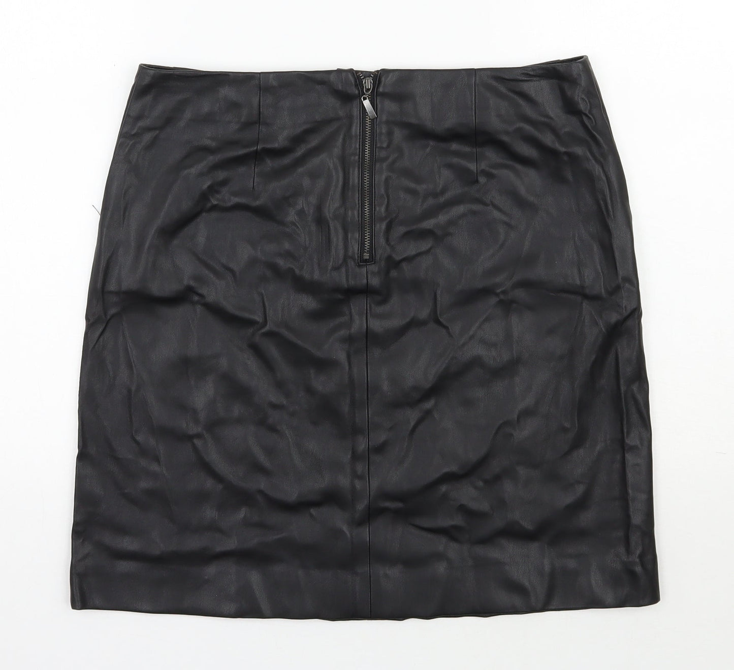 Wallis Womens Black  Polyester A-Line Skirt Size 10   Zip