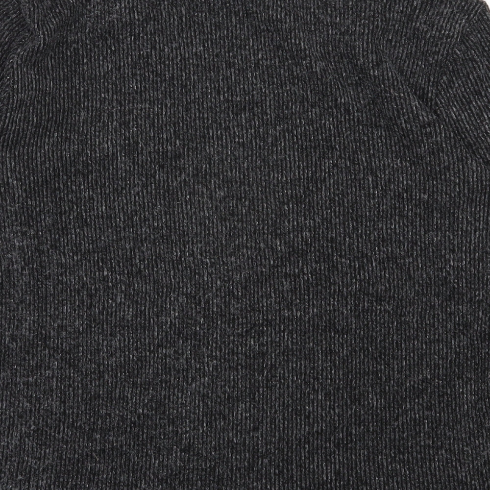 George Womens Grey V-Neck  Polyester Pullover Jumper Size S