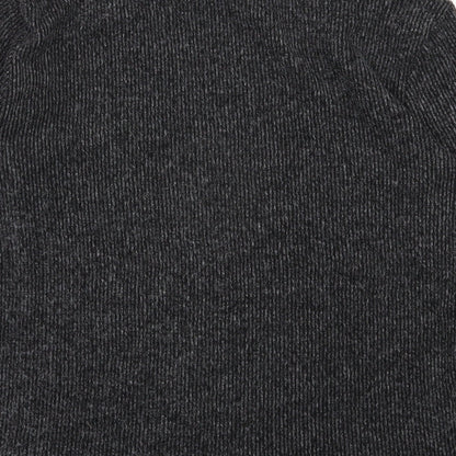 George Womens Grey V-Neck  Polyester Pullover Jumper Size S