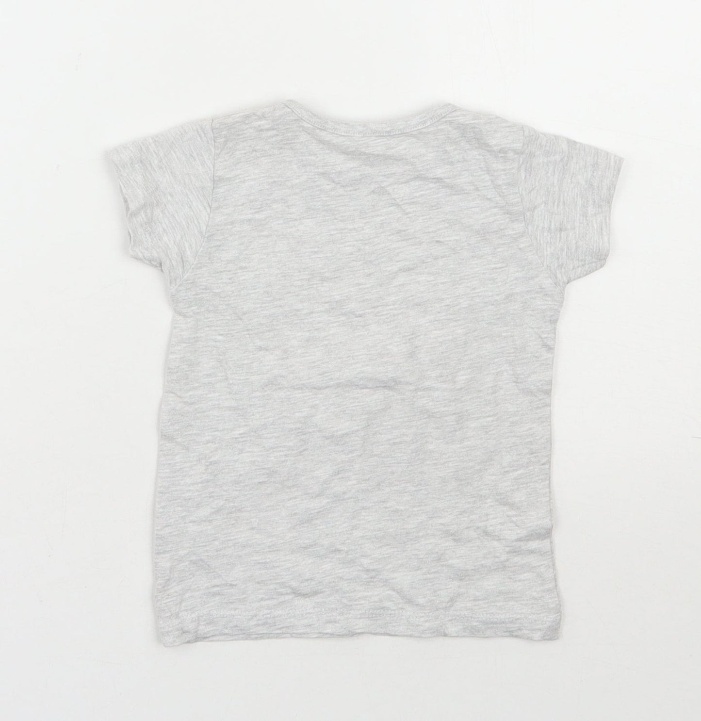 Primark Girls Grey  Cotton Basic T-Shirt Size 12-18 Months Round Neck Pullover