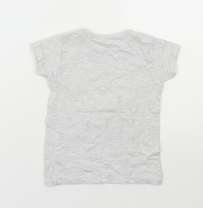 Primark Girls Grey  Cotton Basic T-Shirt Size 12-18 Months Round Neck Pullover
