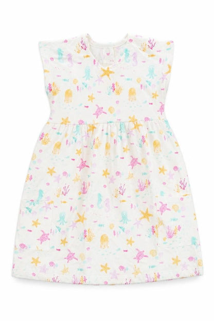 Front view of George girls’ white 100% cotton a-line, size 12-18, months round neck pullover
