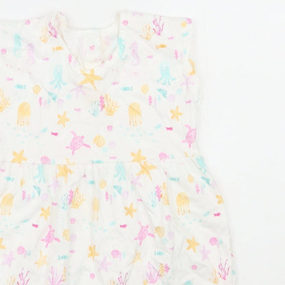 George Girls White  100% Cotton A-Line  Size 12-18 Months  Round Neck Pullover