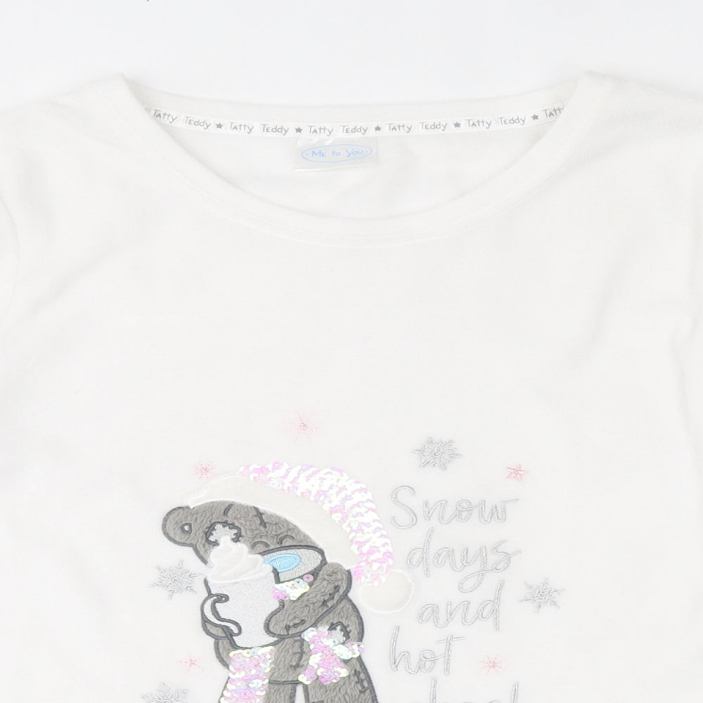 Close-up detail of Tatty teddy women’s multicoloured solid polyester top pyjama top, size UK 12, -, size UK 12-14