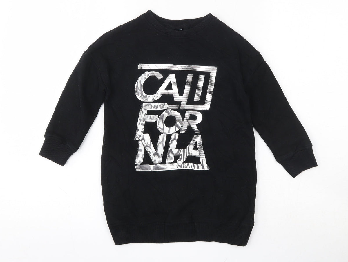 Front view of Next girls’ beige cotton pullover sweatshirt, size 5, years