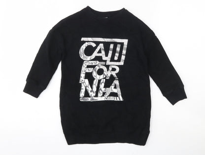 Front view of Next girls’ beige cotton pullover sweatshirt, size 5, years