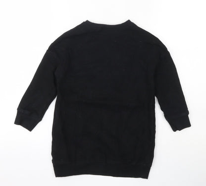 Back view of Next girls’ beige cotton pullover sweatshirt, size 5, years