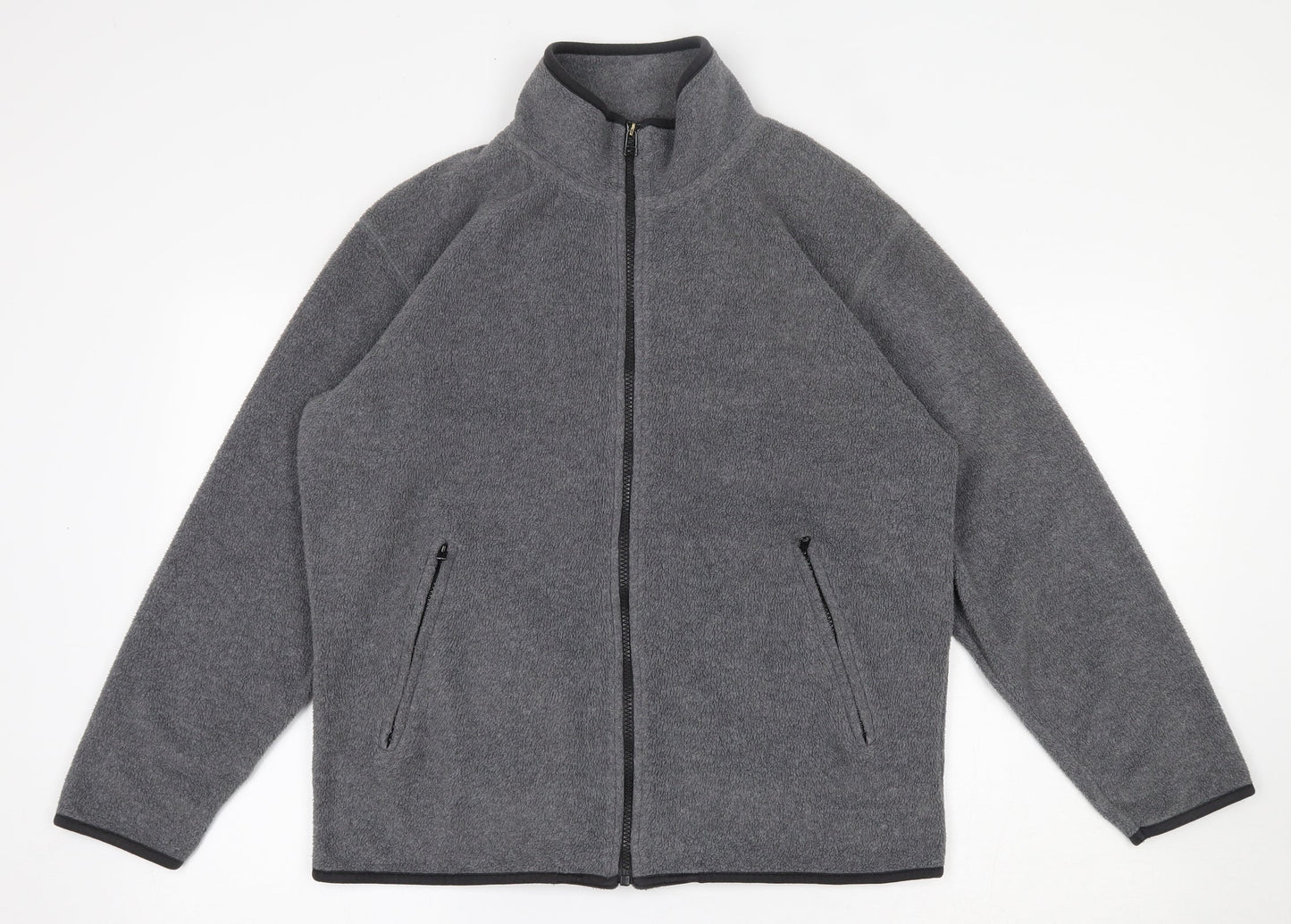 George Mens Grey  Polyester Full Zip Sweatshirt Size XS