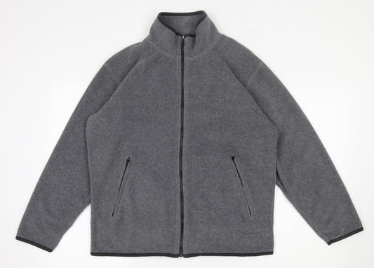 George Mens Grey  Polyester Full Zip Sweatshirt Size XS