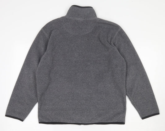 George Mens Grey  Polyester Full Zip Sweatshirt Size XS