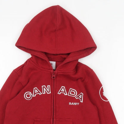 GGS Boys Red  Cotton Full Zip Hoodie Size 6 Years  Zip - Canada