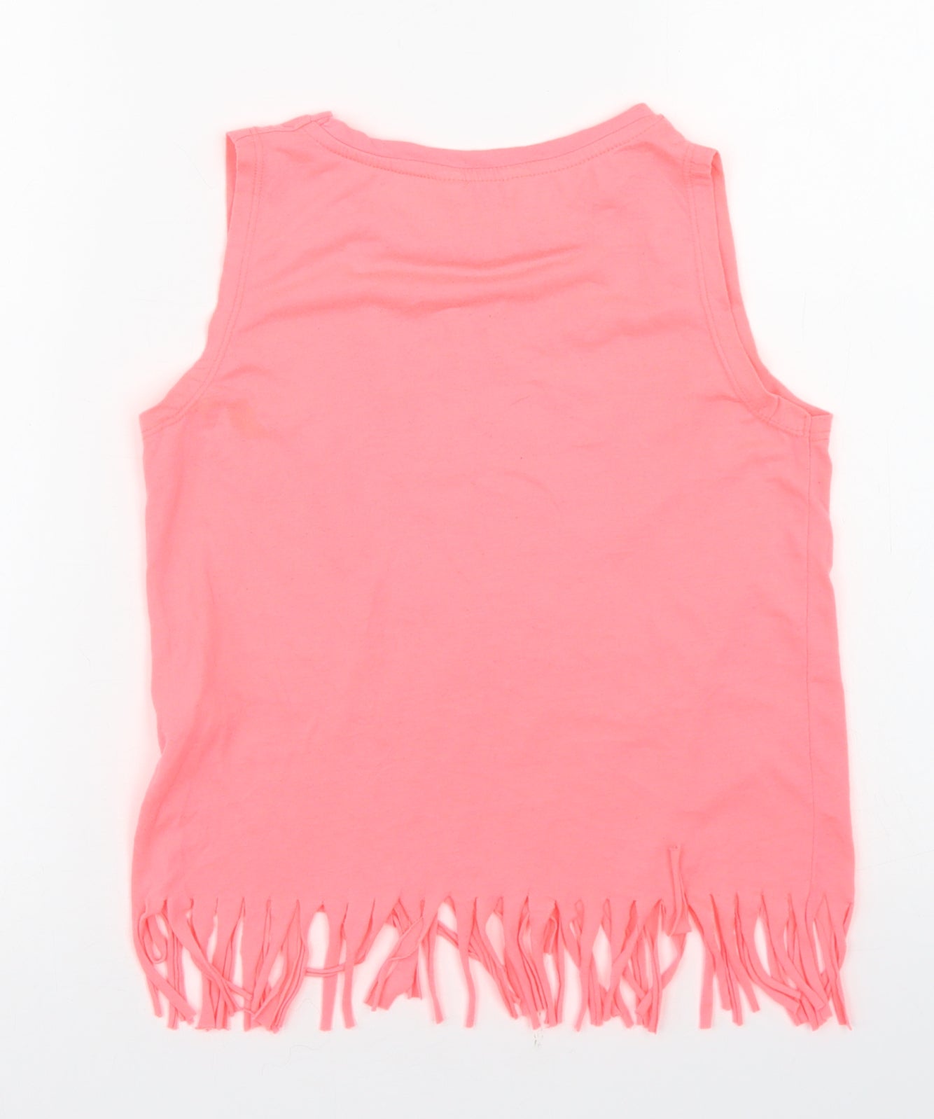 Primark Girls Orange  Polyester Cropped Tank Size 10-11 Years Round Neck  - Unicorn