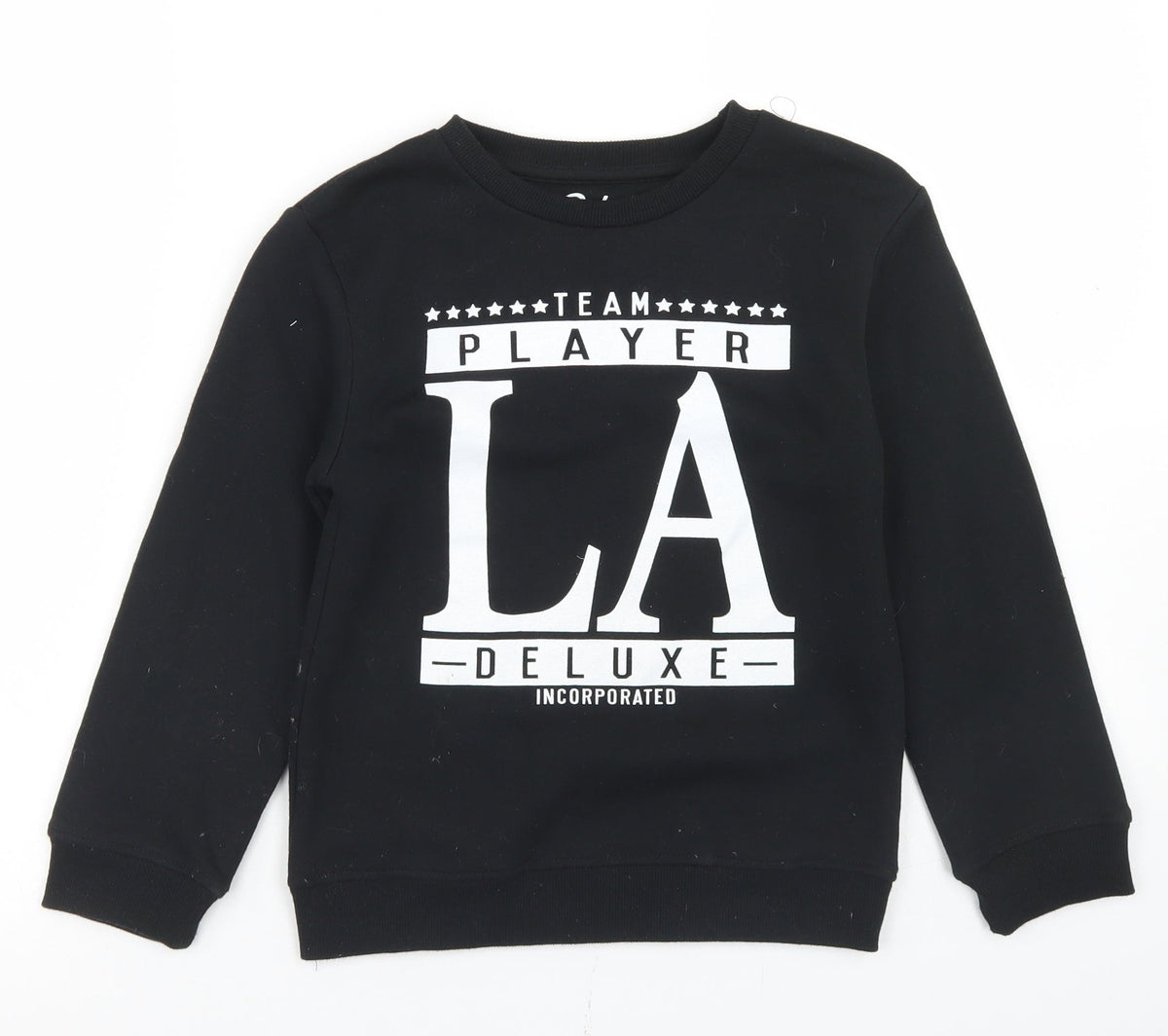 Additional front view of Rebel boys’ black polyester pullover sweatshirt, size 8-9, years - team player