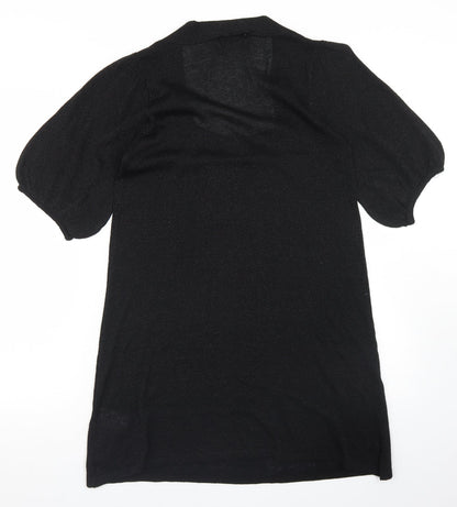 Nouveau Luxe Womens Black Scoop Neck  Viscose Tunic Jumper Size 12