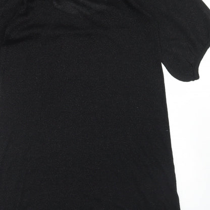 Nouveau Luxe Womens Black Scoop Neck  Viscose Tunic Jumper Size 12