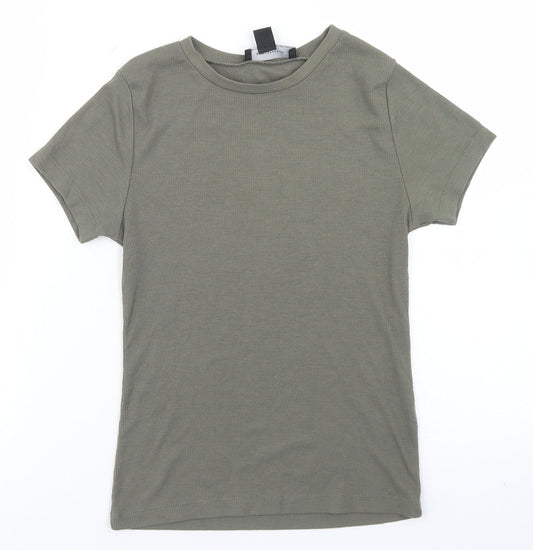 Womens UK Size 8 Atmosphere Green Cropped T-Shirt