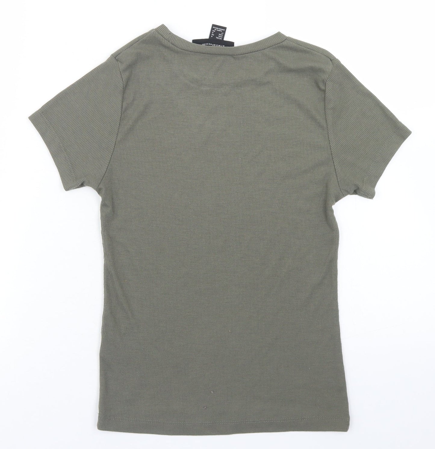 Womens UK Size 8 Atmosphere Green Cropped T-Shirt