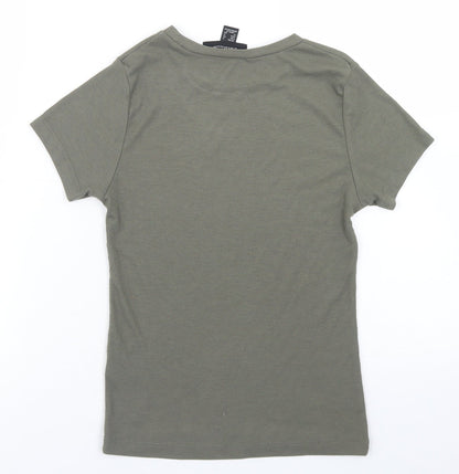Womens UK Size 8 Atmosphere Green Cropped T-Shirt