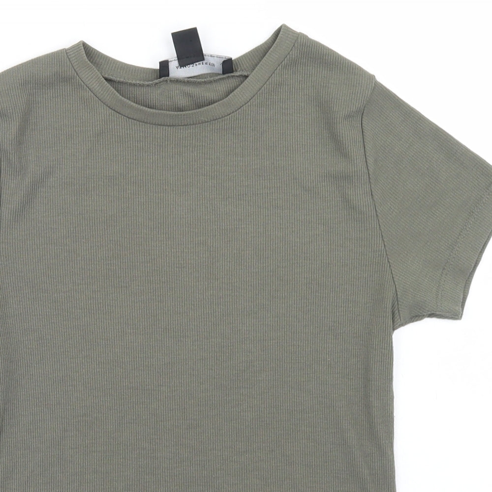Womens UK Size 8 Atmosphere Green Cropped T-Shirt