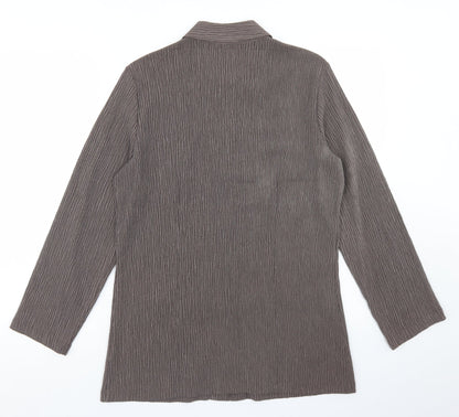 Womens UK Size 10 Marks and Spencer Brown Basic Button-Up
