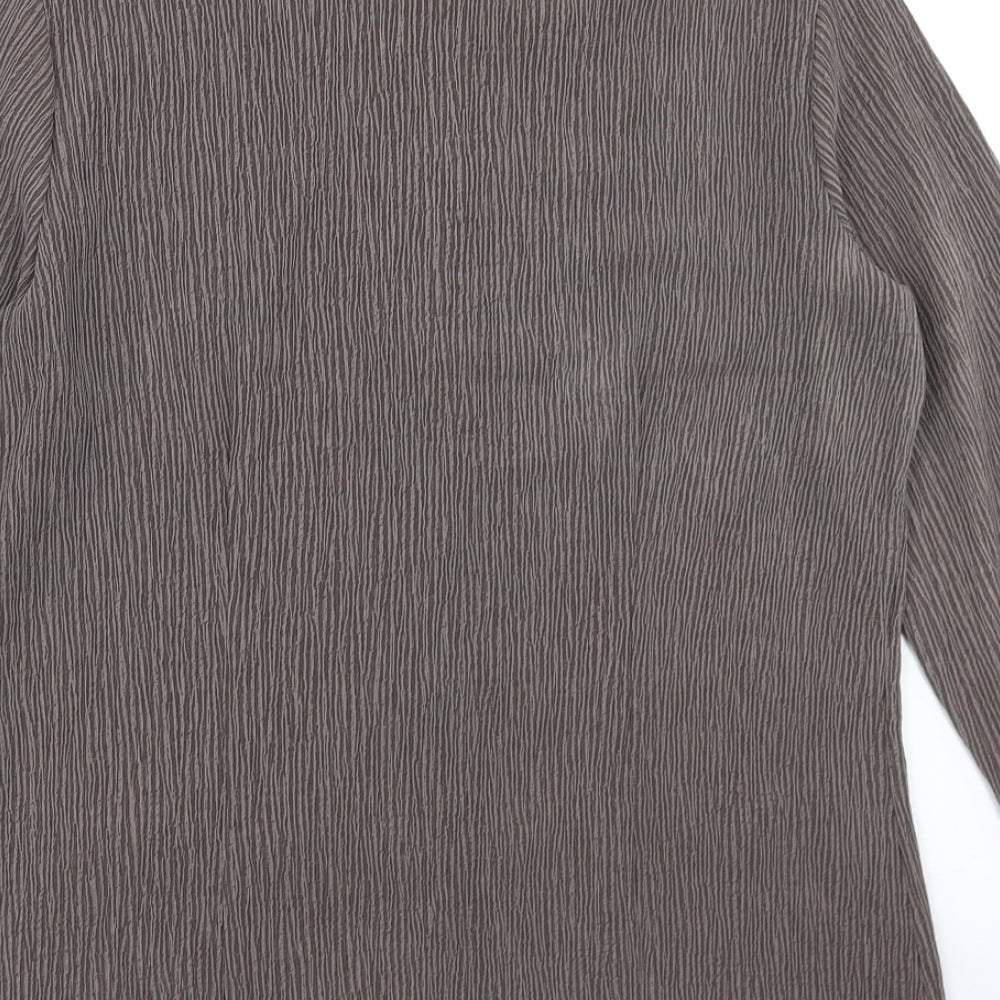 Womens UK Size 10 Marks and Spencer Brown Basic Button-Up