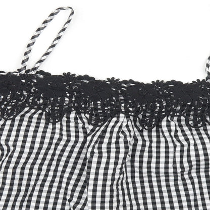 Womens UK Size 8 New Look Black Cropped Blouse